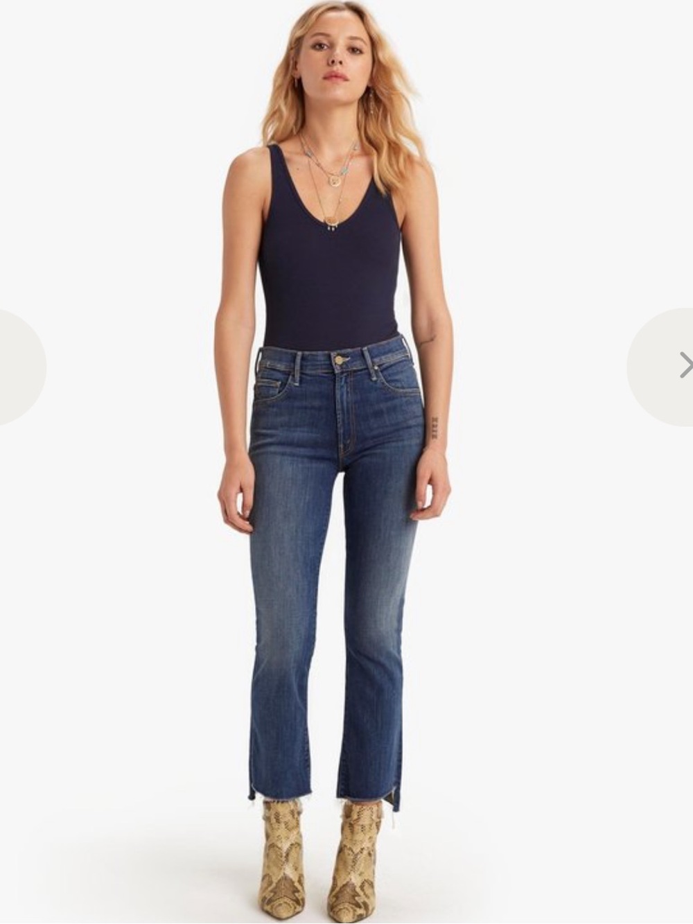 MOTHER insider crop step fray in Not rough enough